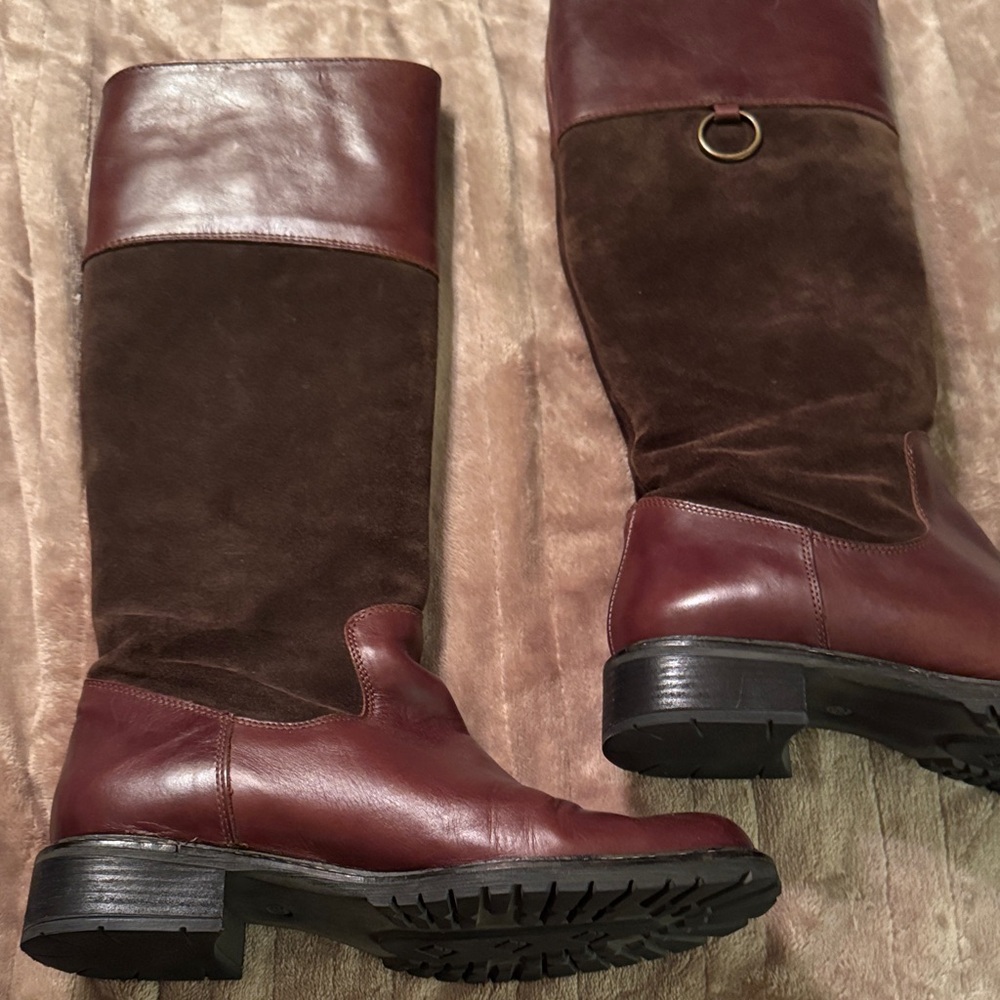 Chic Over the Knee Riding Brown Leather Boots